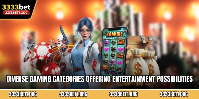 Diverse gaming categories offering entertainment possibilities for every player preference