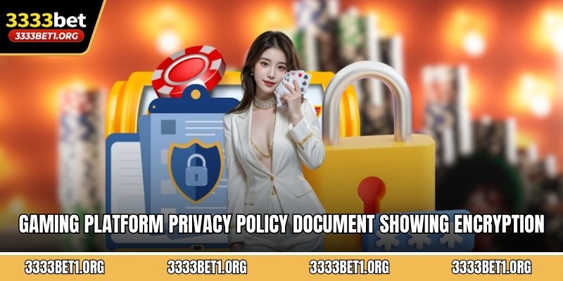 Gaming platform privacy policy document showing encryption and data protection  